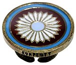 image for ring Yoga blue antique brass (coloured designed round element)