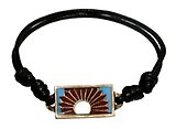 image for bracelet knot Yoga blue antique brass (coloured designed rectangular element & cord together)