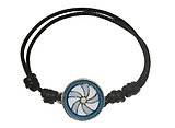 image for bracelet knot Yoga blue antique brass (coloured designed round element & cord together)