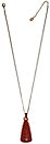 image for necklace pendant (long) Africanica red/orange antique brass (big diamond-shape element with stones on 72 cm chain neckline)