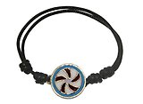 image for bracelet knot Yoga blue antique brass (coloured designed round element & cord together)