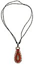 image for necklace knot Africanica red/orange antique brass (small teardrop-shape element with stones on knot neckline)