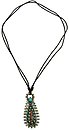 image for necklace knot Africanica green/turquoise antique silver (small teardrop-shape element with stones on knot neckline)