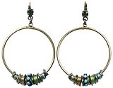 image for earring eurowire dangling Beduin blue/green antique silver (SS 24: erinite; hang-in small metal ring with several bended thread elements, stones & round rings)