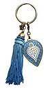 image for charm Yoga blue antique brass (hang-in coloured designed teardrop-shape element & coloured tassel together)