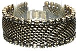image for bracelet Rock 'n' Glam brown antique brass (3x18 cm flat chain with PP 32: crystal metallic lt.gold stones design in line on top & bottom)