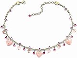 image for necklace Million Hearts rose antique brass (hearts, flowers, beads and tutuis)