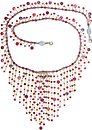 image for necklace collier Waterfalls red antique brass (hang-in stones along a long chain neckline)