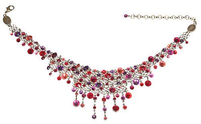 image for necklace choker Waterfalls red   hang-in stones along the neckline