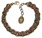 image for necklace collier Africanica multi antique brass (several double knot-like chain with stones)
