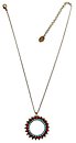 image for necklace pendant Africanica multi antique brass (medium round element with stones on 42 cm chain neckline)