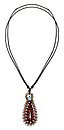 image for necklace knot Africanica multi antique brass (small teardrop-shape element with stones on knot neckline)