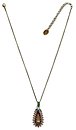 image for necklace pendant Africanica multi antique brass (small teardrop-shape element with stones on 42 cm chain neckline)