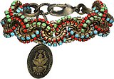 image for bracelet Africanica multi antique brass (several double knot-like chain with stones)