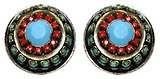 image for earring clip Africanica multi antique brass (small round element with stones)