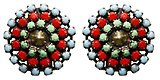 image for earring clip Africanica multi antique brass (small round element with stones around)