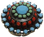image for ring Africanica multi antique brass (small round element with stones around)