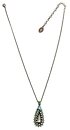 image for necklace pendant Africanica green/turquoise antique silver (small teardrop-shape element with stones on 42 cm chain neckline)