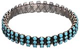 image for bracelet bangle Africanica blue antique silver (3 rows with PP 24: op. turquoise stones bended with wire)