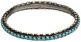 image for bracelet bangle Africanica blue antique silver (1 row PP 24: op. turquoise with rice chain)