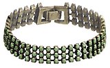 image for bracelet Africanica green antique silver (3 rows PP 18: op. green stones)