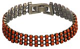image for bracelet Africanica orange antique brass (3 rows PP 18: op. orange stones)