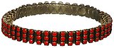 image for bracelet bangle Africanica orange antique brass (3 rows with PP 24: op. orange stones bended with wire)