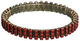 image for bracelet bangle Africanica red antique brass (3 rows with PP 24: op. red stones bended with wire)