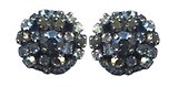 image for earring stud Las Vegas white antique silver (round element with SS 24: crystal silver shade in the centre & different stones around)