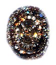 image for ring Las Vegas brown antique brass (small; stone in the centre surrounded by different kinds of stones)