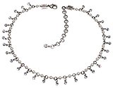 image for necklace Beaded Lights white antique silver (hang-in PP 32: crystal tutuis along a connected pearl neckline)