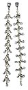 image for earring stud dangling Beaded Lights white antique silver (SS 29: shadow crystal; pearl in line with hang-in PP 32: crystal tutuis)