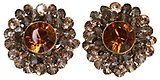 image for earring stud Beaded Lights brown antique brass (SS 39: crystal copper & PP 24: lt.colorado topaz; bended with lt.colorado topaz satin diamond-cut beads)