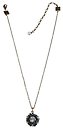 image for necklace pendant Beaded Lights light blue antique brass (SS 39: lt.azore & PP 24: indian sapphire; bended with black diamond satin diamond-cut beads)