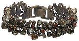 image for bracelet Las Vegas brown antique brass (chain with multiple different stones around)