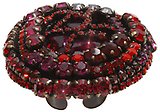image for ring Las Vegas red antique brass (big; stone in the centre surrounded by different kinds of stones)