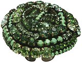 image for ring Las Vegas green antique brass (big; stone in the centre surrounded by different kinds of stones)