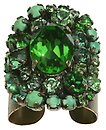 image for ring Las Vegas green antique brass (14 mm fern green in the centre with different stones around)