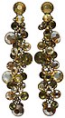 image for earring stud dangling Waterfalls brown/yellow antique brass