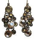 image for earring eurowire dangling Waterfalls brown/yellow antique brass
