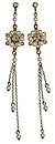 image for earring stud dangling Beaded Lights light brown antique brass (PP 32: crystal golden shadow; pearl bended flower with 3 hang-ins)