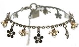 image for bracelet Pearl 'n' Flowers white antique brass