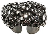 image for ring Gordian Knot white Light Antique Silver (bended knot with crystal silver shade stones)