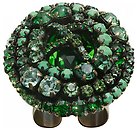image for ring Las Vegas green antique brass (small; stone in the centre surrounded by different kinds of stones)