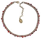 image for necklace Las Vegas red antique brass (chain with different stones along the neckline)