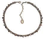 image for necklace Las Vegas brown antique brass (chain with different stones along the neckline)