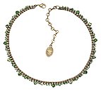 image for necklace Las Vegas green antique brass (chain with different stones along the neckline)