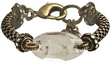 image for bracelet Eye of the Cobra white antique brass (28 X 17 mm crystal silver shade oval stone & chain together)