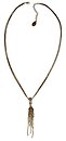 image for necklace pendant Eye of the Cobra white antique brass (designed chain with hang-in SS 34: crystal silver shade stone & several chain in line; chain neckline)