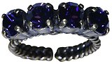 image for ring Colour Snake lila purple velvet SS 29 antique silver (single row)